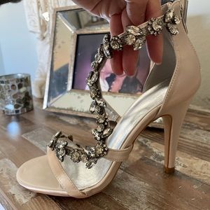 Satin jewel heels